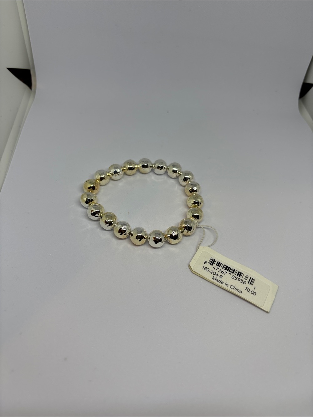 Gorjana Two-Tone Beaded Stretch Bracelet - Silver & Gold